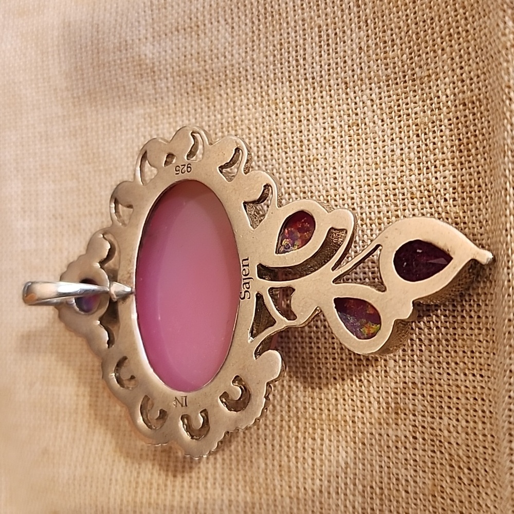 Sajen sterling silver druzy & gemstone pendant - Picture 6 of 11